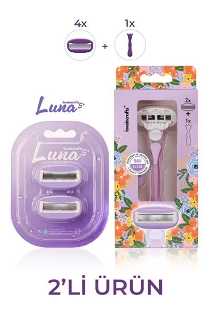 Luna 5 Bıçaklı Kadın Tıraş Makinesi + 4 Yedek Tıraş Bıçağı Başlığı - Bikini Bölgesi