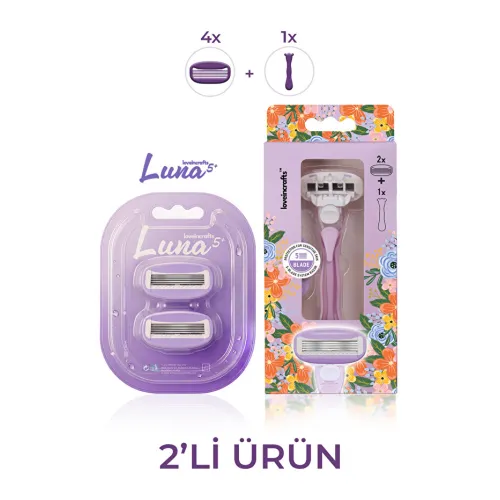 Luna 5 Bıçaklı Kadın Tıraş Makinesi + 4 Yedek Tıraş Bıçağı Başlığı - Bikini Bölgesi