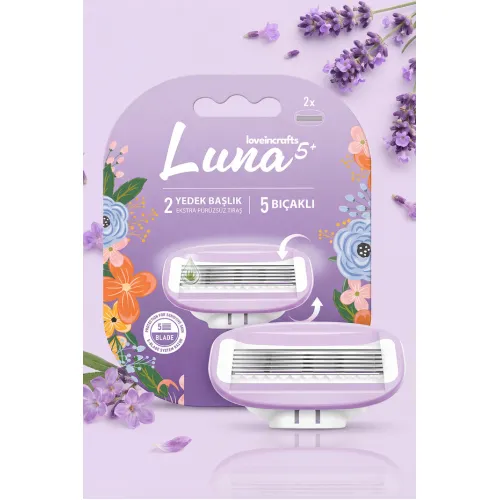 2’li Paket Luna 5 Bıçaklı Bikini Bölgesi 4 Yedek Tıraş Bıçağı Başlığı